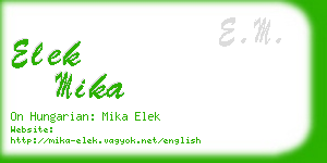 elek mika business card